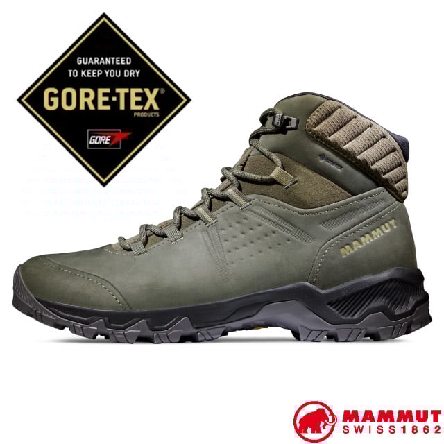 【MAMMUT 長毛象】男 Mercury IV Mid 防水中筒登山皮靴/3030-04710-40234 深綠鬣蜥✿30E010